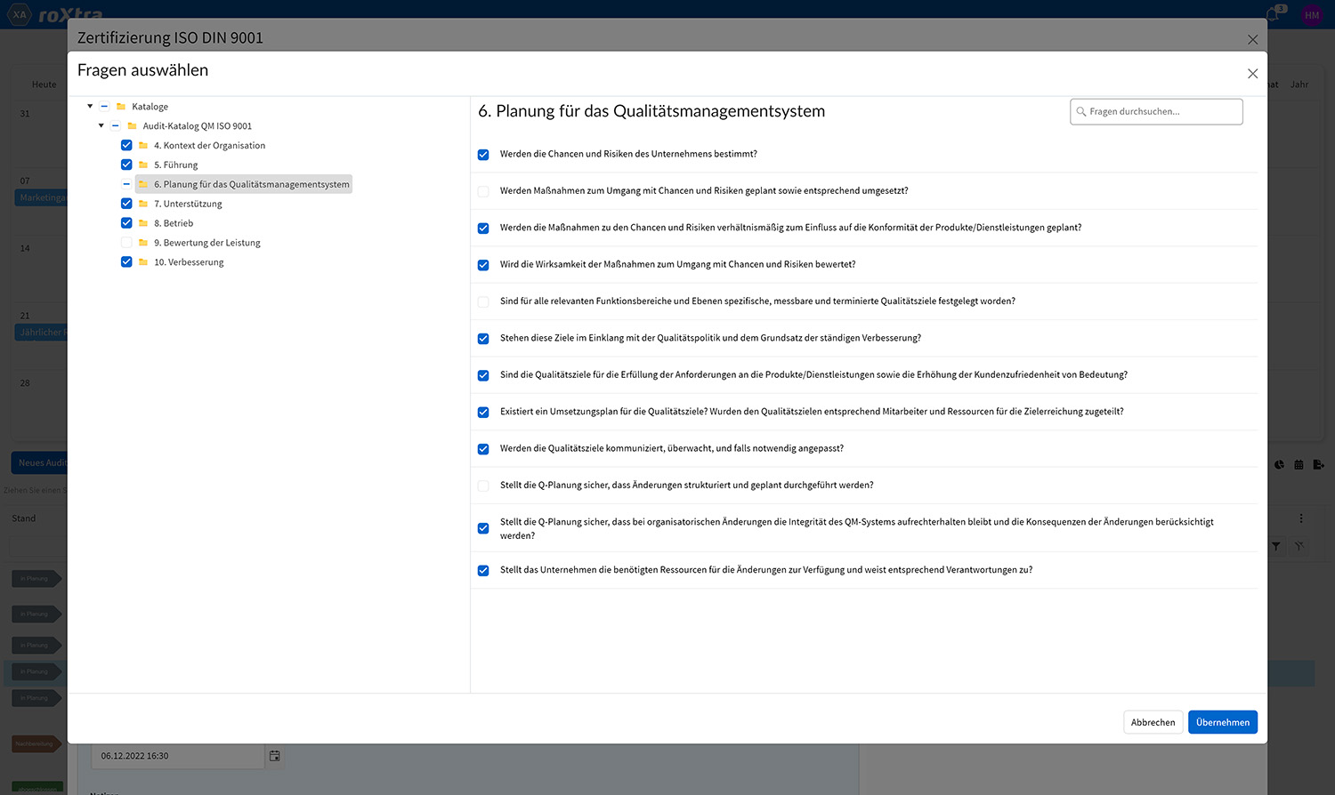 screenshot of roXtra Audits